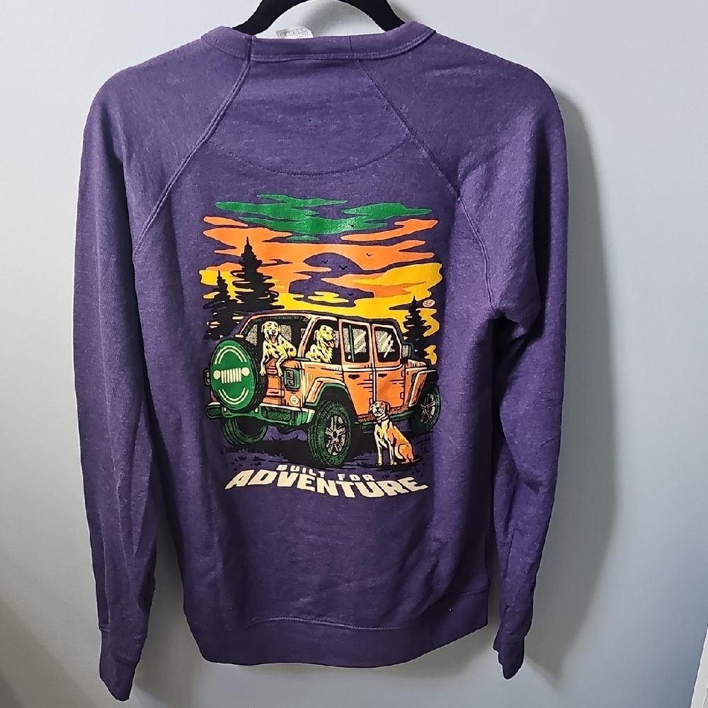 Jeep Purple Sweatshirt Dog, Built For Adventure Small New! - Picture 6 of 9